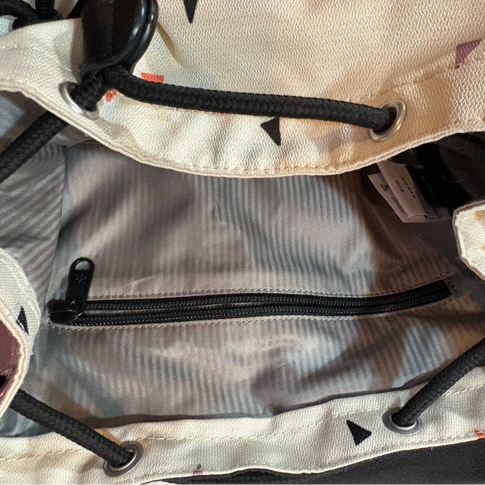 Sherpani Black and Cream Triangle Print Backpack - Picture 12 of 15